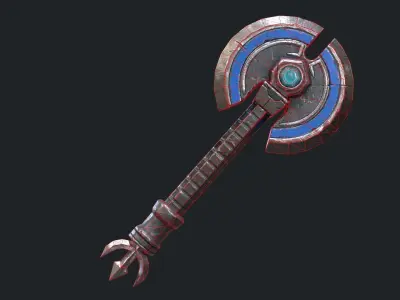Fantasy Stylish- Axe of Disc Low-poly 3D model