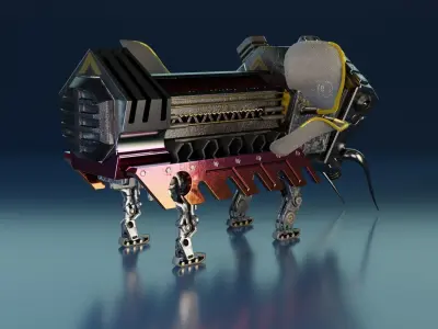 Robot insect Low-poly 3D model