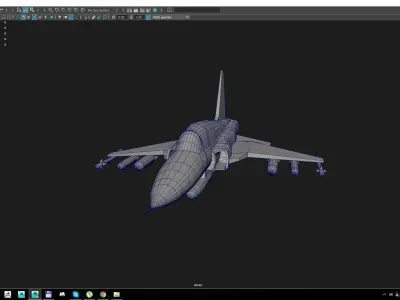 jet fighter Low-poly 3D model
