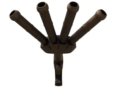 Flintlock Pistol Low-poly 3D model