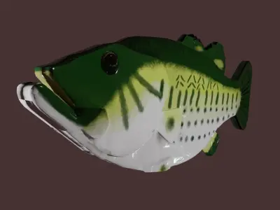 Singing Bass Fish Model Low-poly 3D model