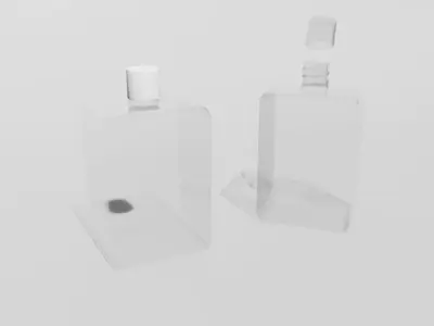 Square Bottle Low-poly 3D model