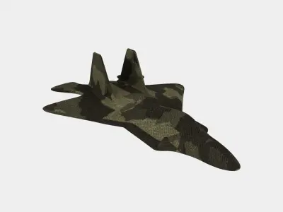 Jet Fighter Low-poly 3D model