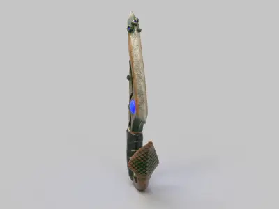 Knife-Fish sword with eyes Low-poly 3D model