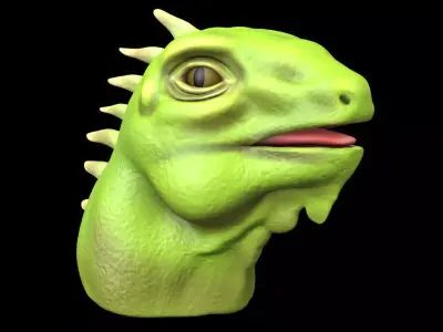 Iguana lizard head Free 3D model