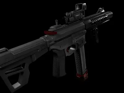 M4 carabine  Low-poly 3D model