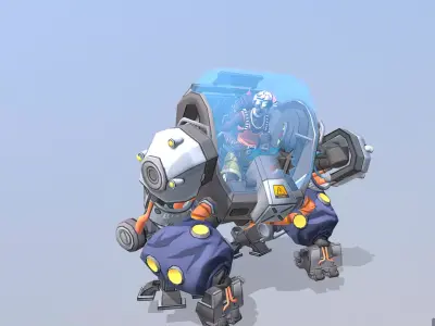 URBAN SCIFI MODIFIED LARGE ROBOT Roar Threat 3D model