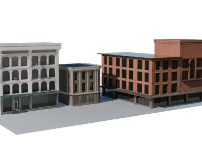 BASIC BUILDING PACK - APARTMENTS Free low-poly 3D model