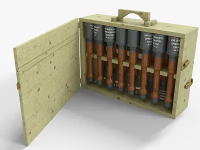 Grenade Case WW2 Low-poly 3D model