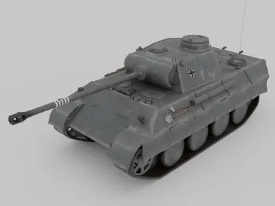 Panther Ausf D Medium Tank Low-poly 3D model