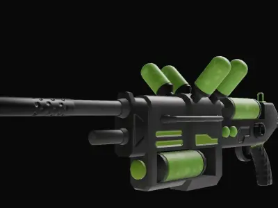 Stylized Sci-Fi Battle Poison Gun Free low-poly 3D model