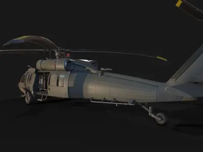 Low Poly PBR Medium Lift Utility Helicopter Low-poly 3D model