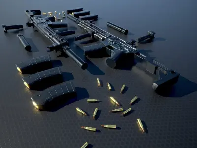 RM 31 Assault Rifle Low-poly 3D model