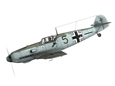 Messerschmitt - BF-109 E - Black 5 - JG26 3D model