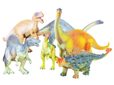 Collection of six Dinosaur Toys 3D model