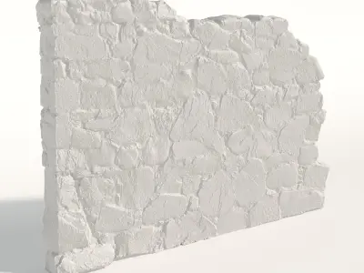 Old castle wall part G Low-poly 3D model