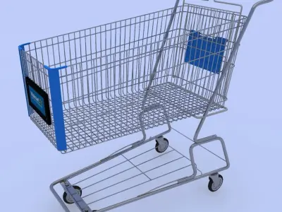 Walmart Shopping Cart 3D Model 3D model