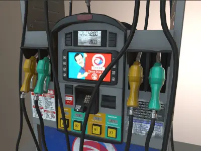 Gas Station Fuel Pump Screen Display Free low-poly 3D model