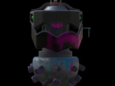 Grenade fortnite robot Low-poly 3D model