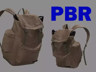 Backpack Camping Handle bag 01 Low-Poly 3D Model 3D model