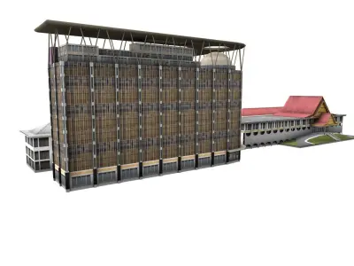 Riau provincial governor office indonesian Low-poly 3D model