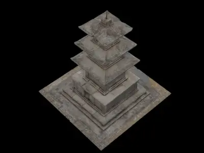 Korean Traditional Stone Pagoda 3D model