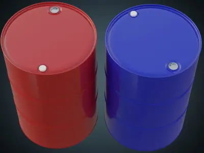 Steel Barrel 1A Low-poly 3D model