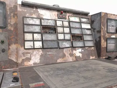 Abandoned  Powerplant Control Panel Group 3D model