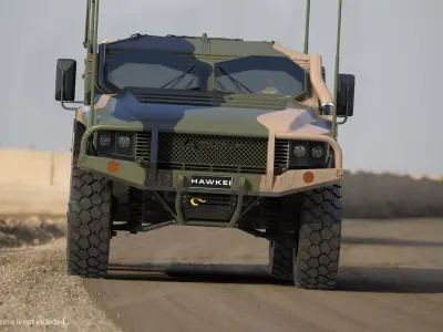 Hawkei PMV 4x4 High Mobility Protected Vehicle Rigged 3D Model