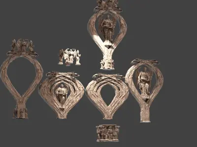 Angel Christmas Wreath collection 2 3D model