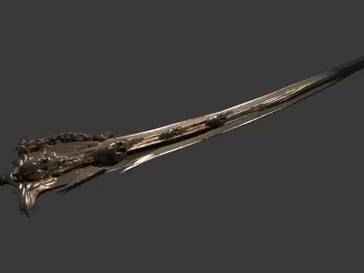 Grim Reaper Sword Ornate 4 3D model