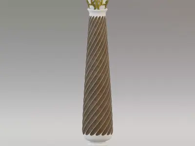 Decorative twisted Column Low-poly 3D model