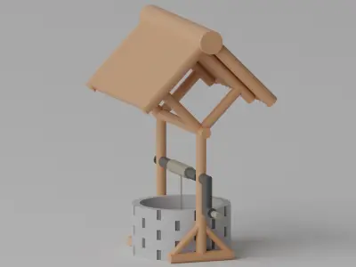 Medieval Stone Water Well 3D model