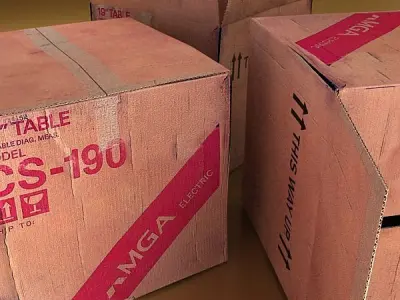 Photoreal Cardboard Box 2 3D model