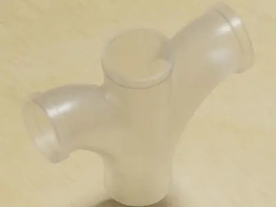 Transparent Fitting Double Bend Y 3D model