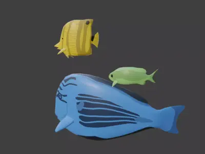 Fishes - Stylized Low-poly 3D model