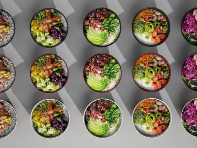 Hawaiian Poke Bowl  Low-poly 3D model