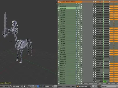 Centaur Model Part 2 Rigged and animations Free low-poly 3D model