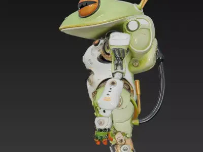 Cyber Frog - Mecha Amphibian Character 3D Model 3D print model buy