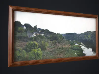 Frame and two pictures Free low-poly 3D model