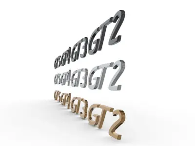 GTS GT2 GT3 GT4 Porsche emblem nameplate 3D model