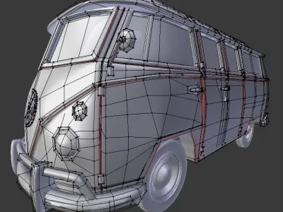 VW Bulli Samba T1 Bus Free 3D model