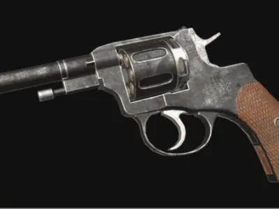 PBR Nagant Revolver Low-poly 3D model