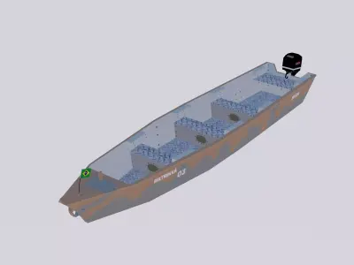 Boat Army Brazilian Low-poly 3D model