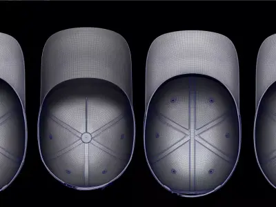 Caps pack 5 Low-poly 3D model