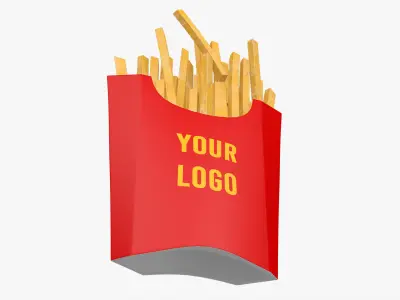French Fries with Pack 3D model