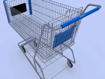 Walmart Shopping Cart 3D Model 3D model