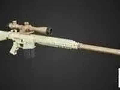 Desert Sniper Rifle  Realistic Low Poly 3D Model PBR Textures Low-poly 3D model