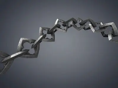 chain metal Chains group of chain links 3D model