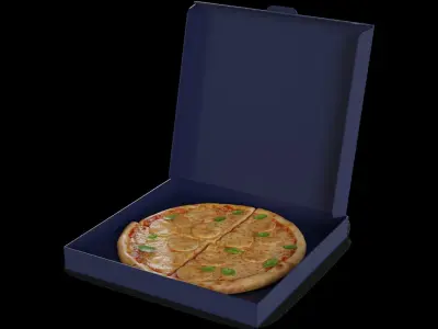 Pasties dumplings and pizzas Four Cheese Pizza 3D model